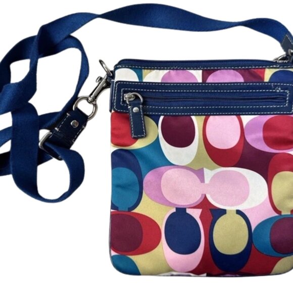 COACH Crossbody Retro, Adjustable Strap, Leather Accents, Multicolor NWOT - Picture 4 of 5